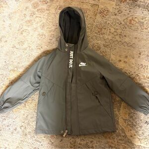 Nike Kids Dark Gray Hooded Raincoat